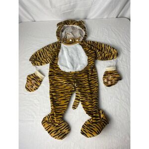 Tiger Costume Halloween Outfit Footed Pajamas One Piece Romper Gloves 6-12 month